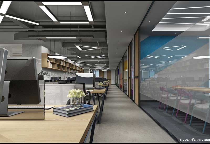 郑州办公室装修吊顶太低压抑？裸顶喷漆省层高方案