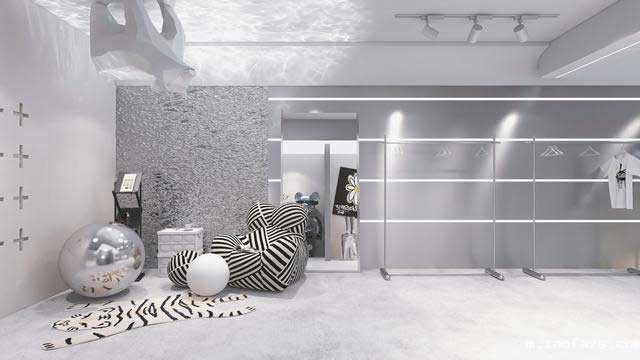 潮牌服装直播间设计效果图