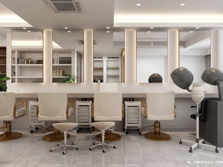 65平米轻奢风格理发店设计效果图