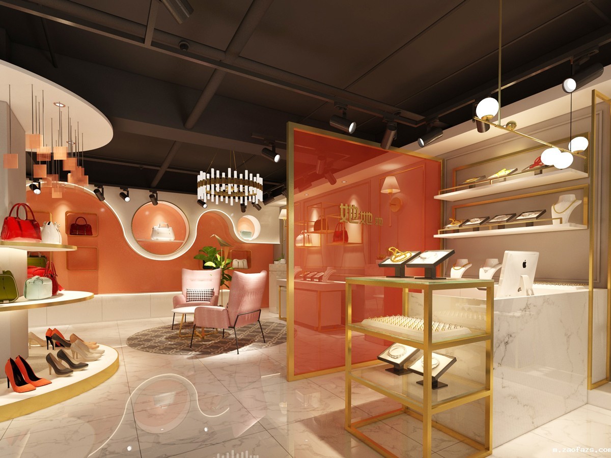 46平米郑州女士包包店铺装修设计效果图