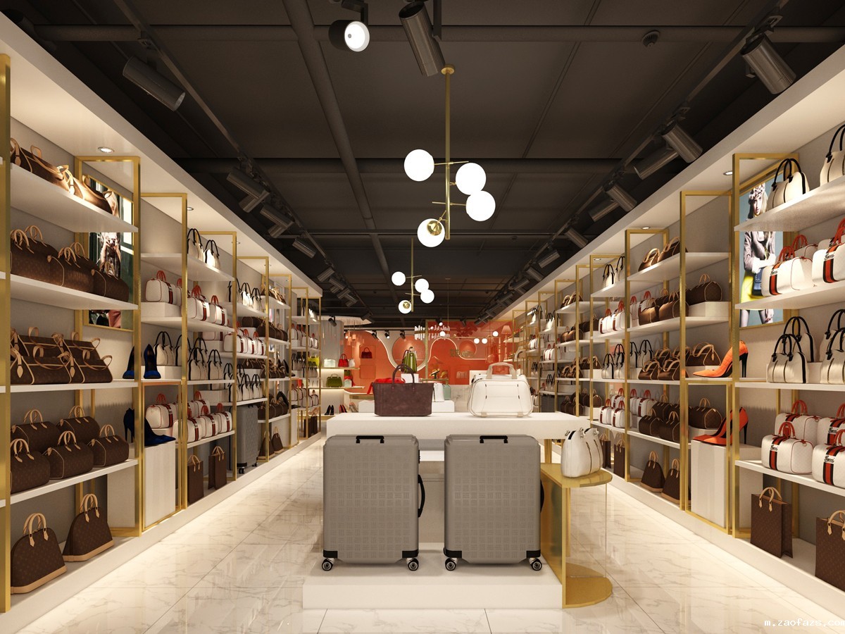 46平米郑州女士包包店铺装修设计效果图