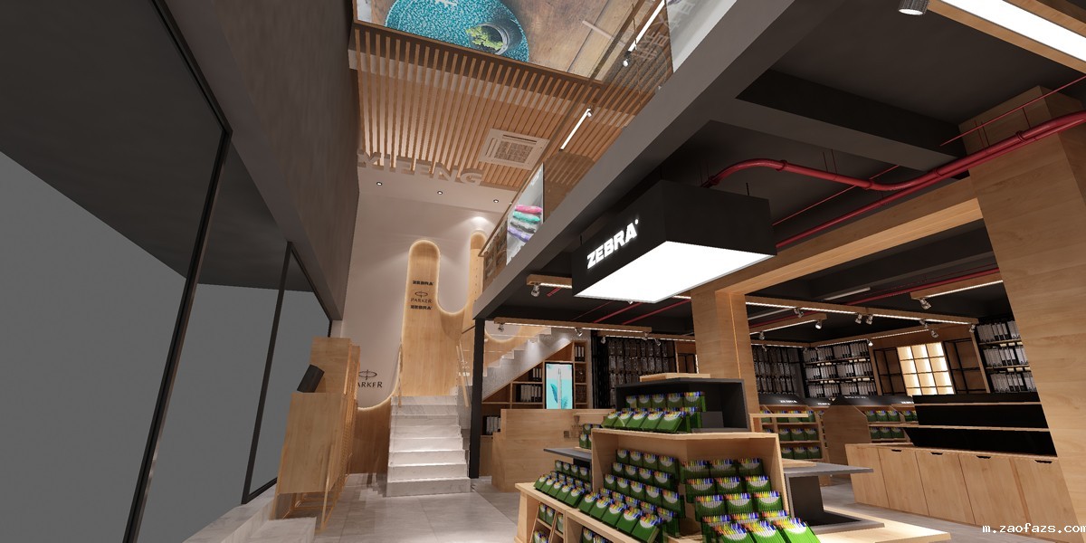 130平米郑州文具专卖店装修设计效果图