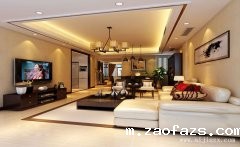 简约的新中式风格大户型装修效果图