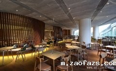 简洁的实木条餐馆装修效果图