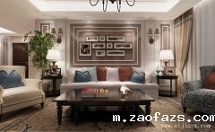 48平米的温馨浪漫美式风格客厅装修效果图