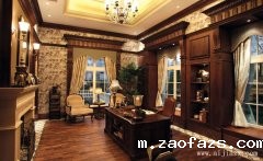 35平米大方舒适的美式风格书房装修效果图