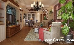 自然舒适的美式乡村风格小户型装修效果图