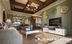 乡村浪漫气息的美式田园风格三居室装修效果图