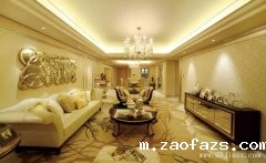 低调奢华简欧风格复式楼客餐厅装修效果图