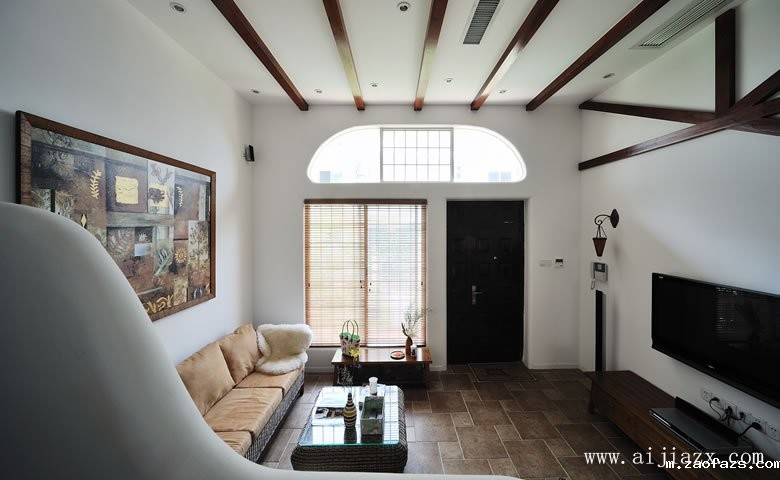 明亮大方地中海风格别墅客厅装修效果图