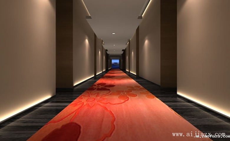 低调简约的酒店客房走廊装修效果图
