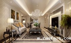 郑州120平米简约欧式风格三居室装修效果