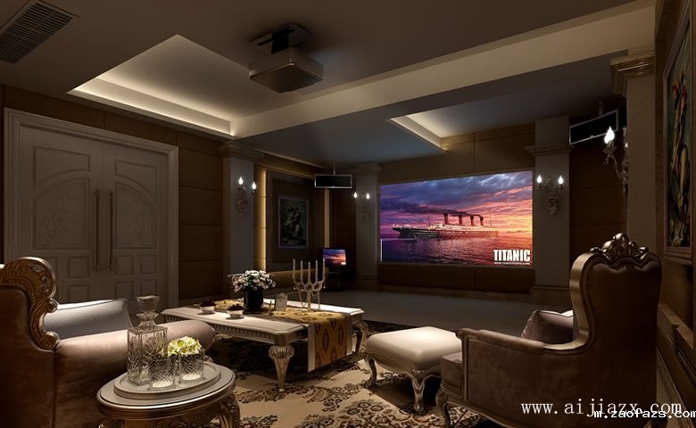 雍容华贵的欧式风格别墅二楼客厅装修效果图